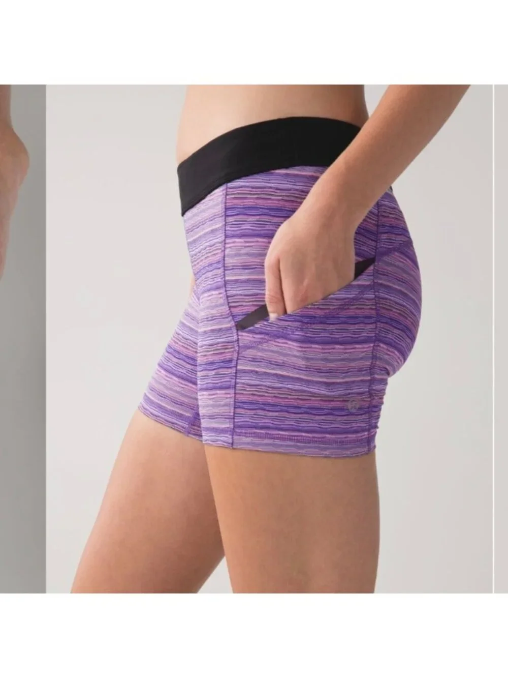Lululemon What The Sport Short Space Dye Twist Iris Flower Pink Shell
